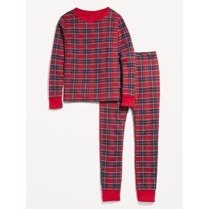 Old Navy Kids Unisex Snug-Fit Pajama Set - Red Buffalo Match the Fam - M (8)